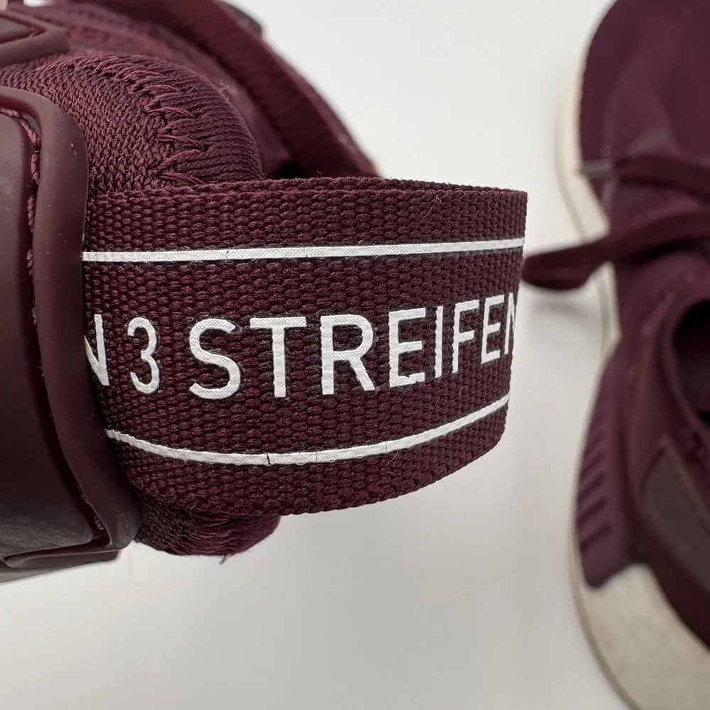 ADIDAS NMD R1 Men 8 Maroon Knit Running Sneaker Burgundy Gum Bottom EG2937